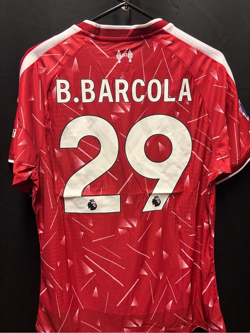 Bradley Barcola 26/27 Liverpool FC Home Jersey Size Medium